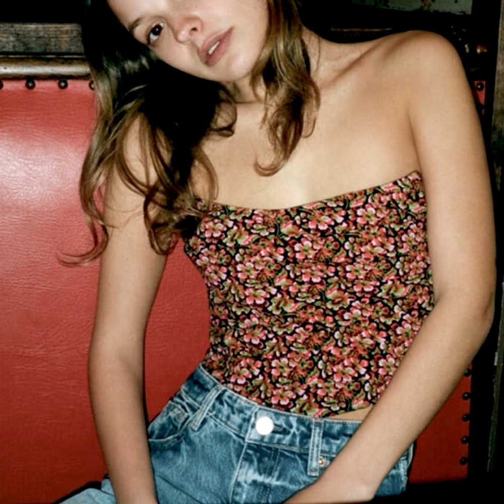 ZARA Floral Print Corset Top